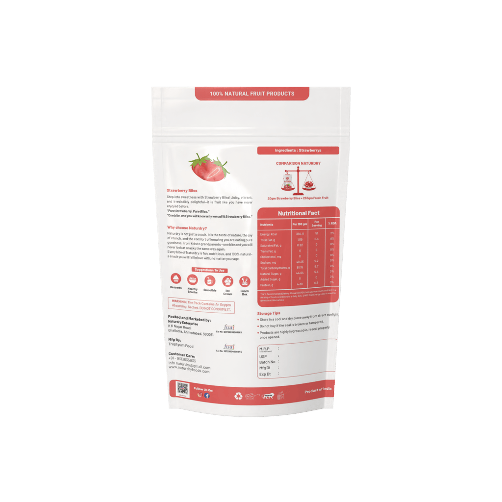 NaturDry Freeze-Dried Strawberry Bites | Crunchy Fruit Snack, Vegan, Antioxidant Rich | 12g - Pack of 2 view 2