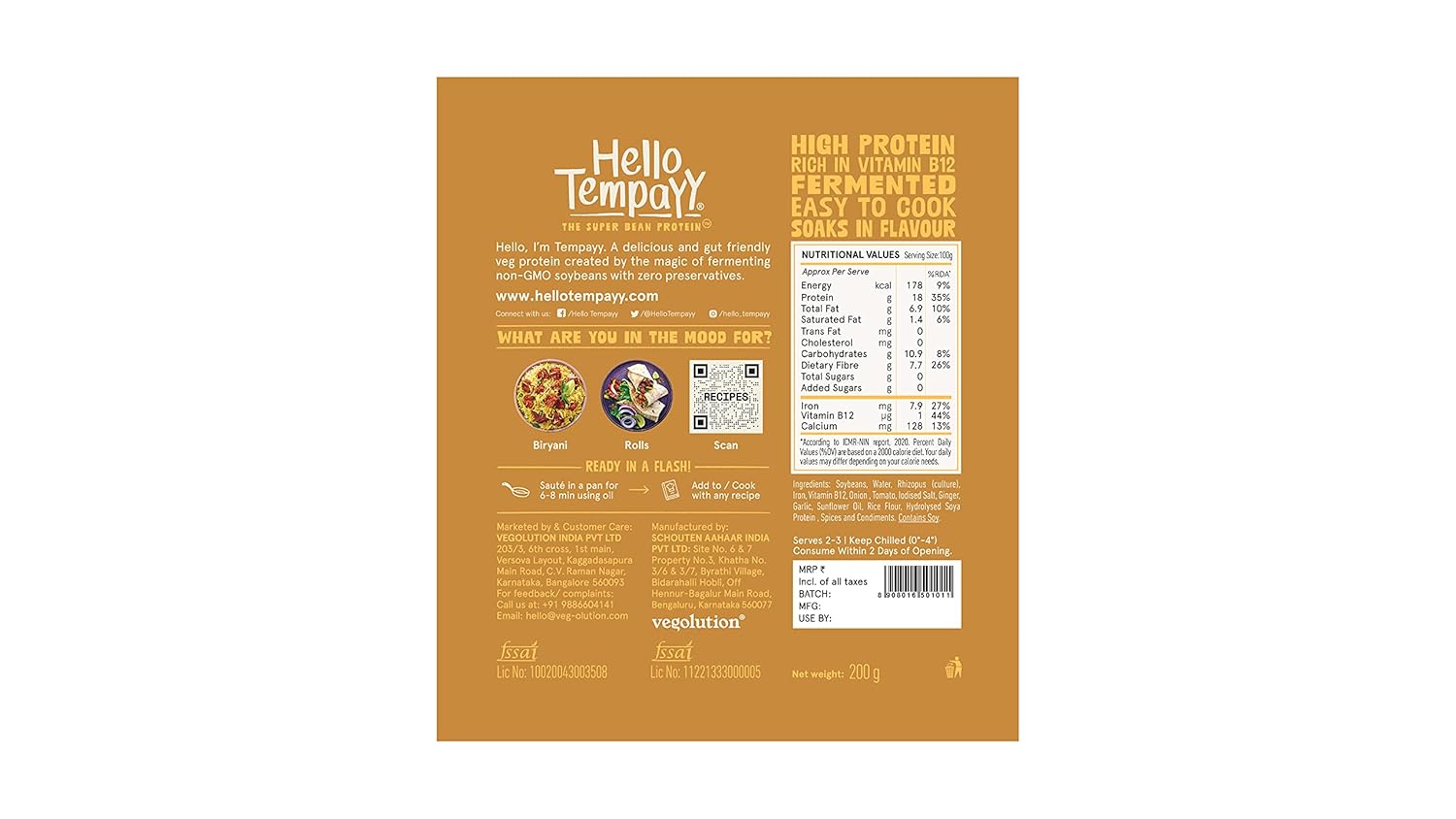 Hello Tempayy Spiced Tawa Masala Cubes, 200 Gm view 2