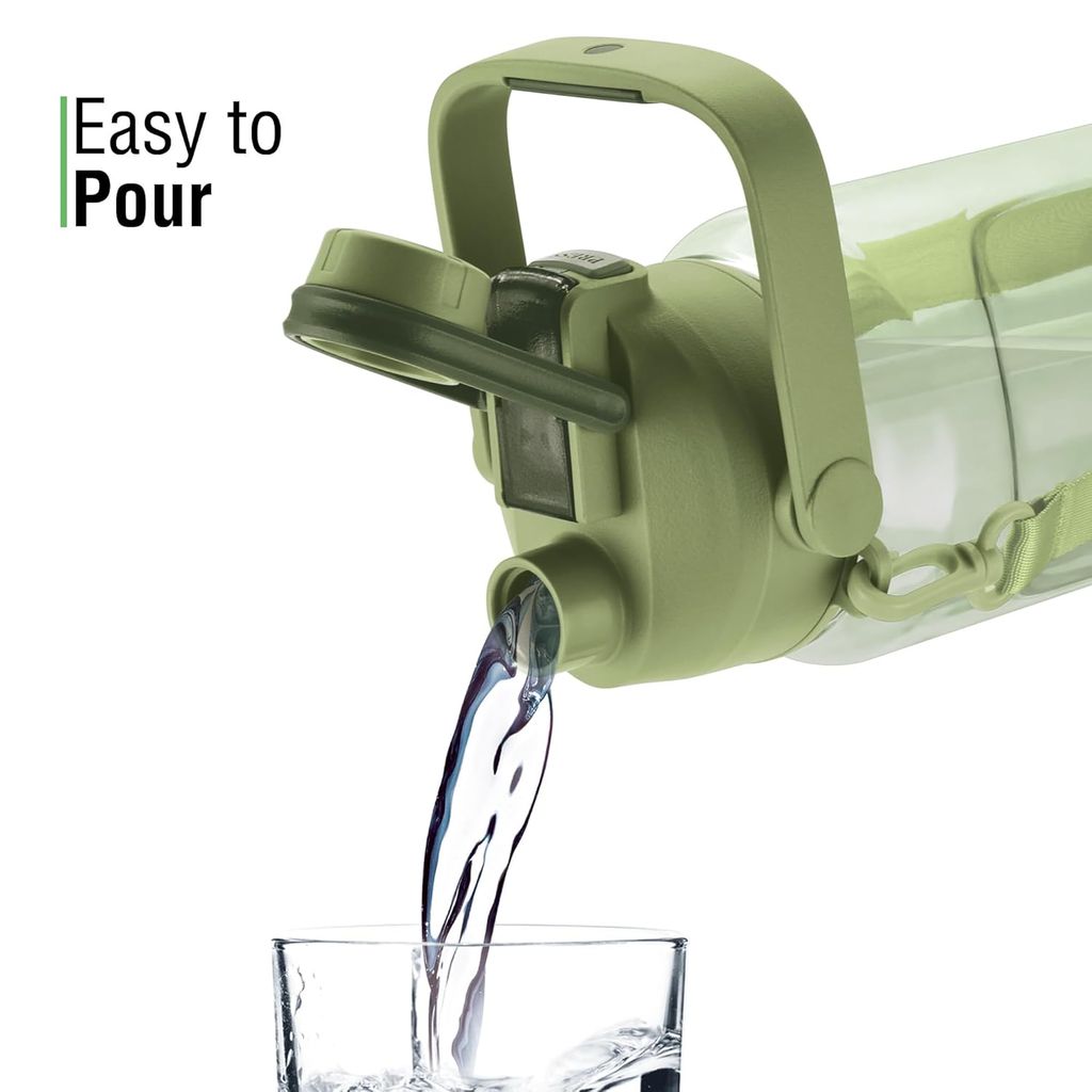 MILTON Eros 1000, 2-in-1 Sip or Gulp Lid Water Bottle 960ml | Unbreakable - Crystal Clear Plastic | Leak-Proof & BPA-Free, One-Click Open | Ideal for School, Office, Gym & Travel Use view 2
