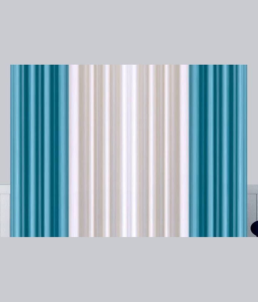 N2C Home Solid Semi-Transparent Eyelet Curtain 5 ft ( Pack of 4 ) - Multicolor view 2
