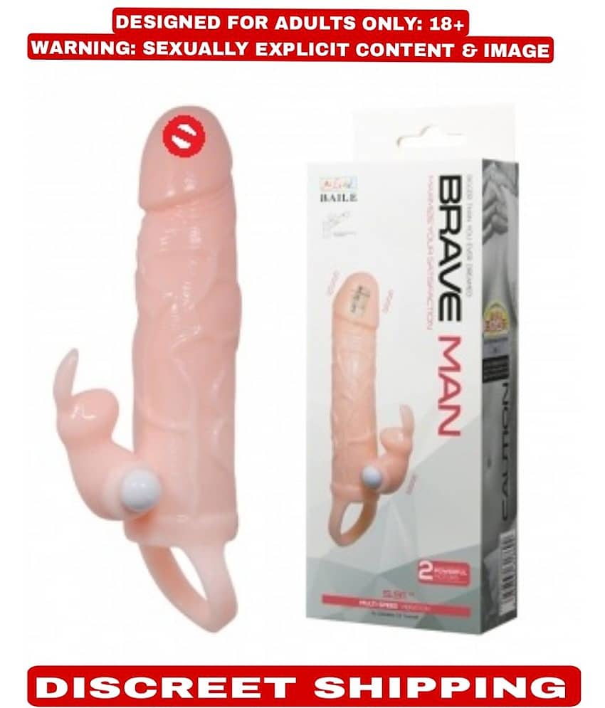 BAILE DUAL VIBRATION JUMBO HEAD BIG LONGER REALISTIC EXTANSION PENIS SLEEVE FOR MEN BY KAMAHOUSE view 2