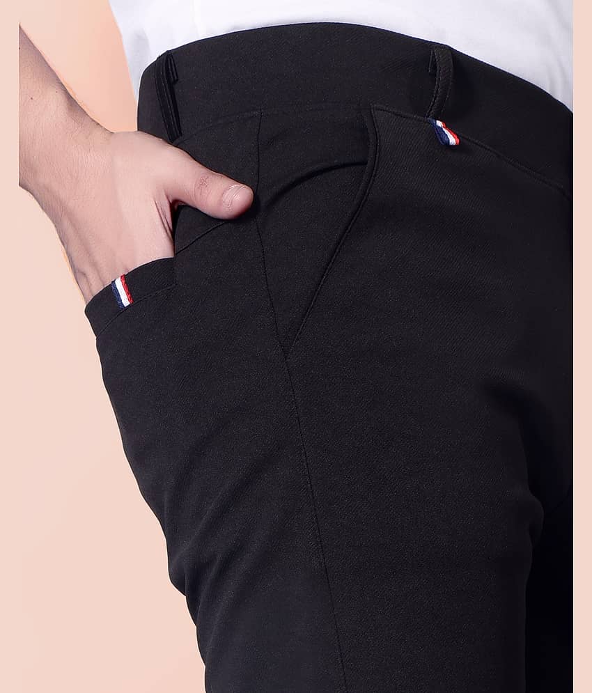 MATHAE Regular Flat Men's Trouser - Black ( Pack of 1 ) view 2