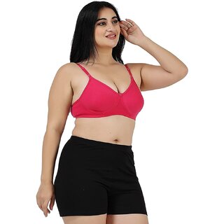 Pink Women's Cotton Rich Non-Padded cloviaa Non-Wired Bra with Double Layered Cups view 2