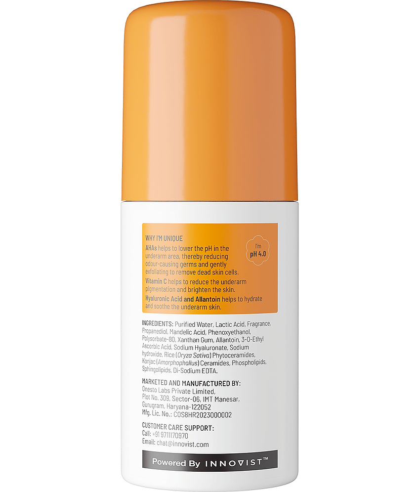 Chemist At Play 5% Aha Underarm Peach Fragrance Deodorant Roll On For Odour Control, 40ml (Pack of 1) view 2