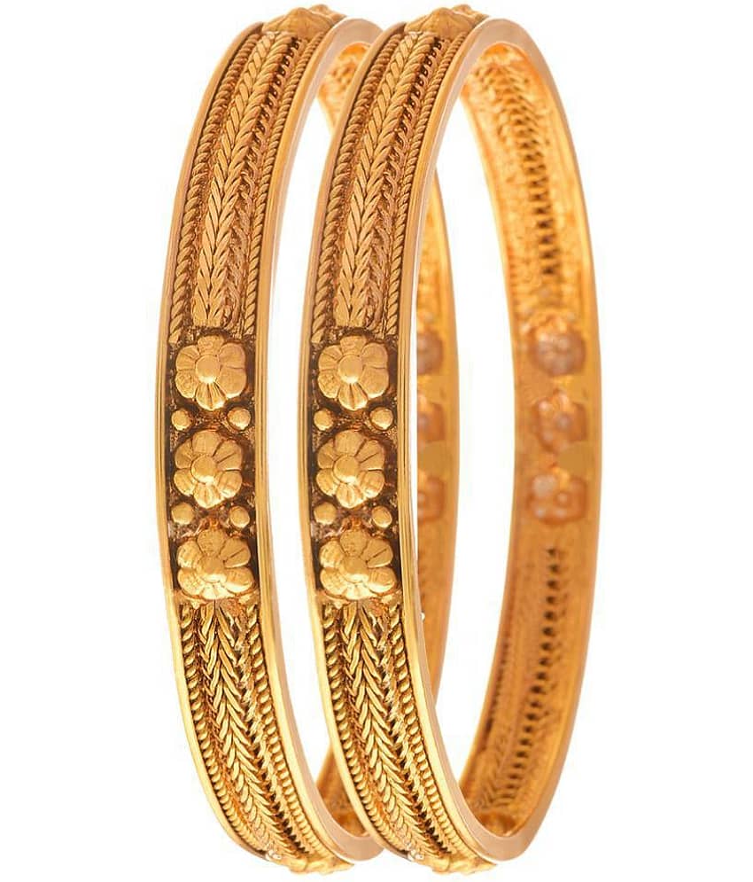 JFL - Jewellery For Less Golden Copper Pair Of Kadas view 2