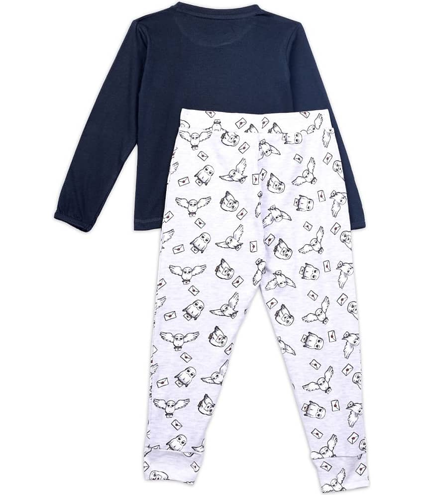 Nap Chief Pack of 1 Boys 100% Cotton Nightsuit Set ( Navy Blue ) view 2