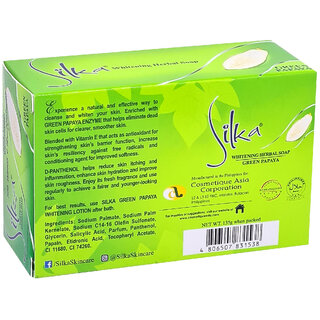 Silka Green Papaya Whitening Face & Body Soap - Pack Of 3 (135g) view 2