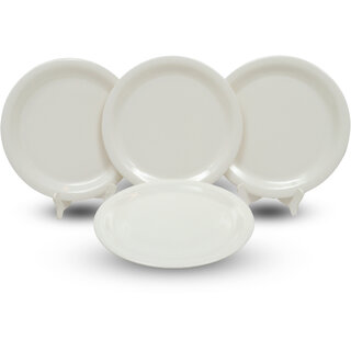 Ariya Melamine 11 Inch Dinner Plates - White, Set of 4 | Durable, Lightweight & Easy to Clean