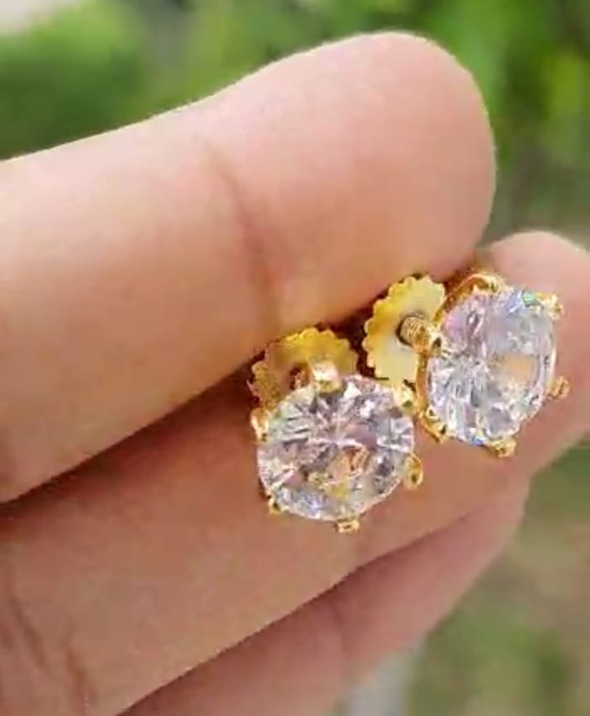 Trendy Fashion Diamond Studded Stainless Steel Stud Earrings for Men and Boys & Girls(1 Piece) view 2