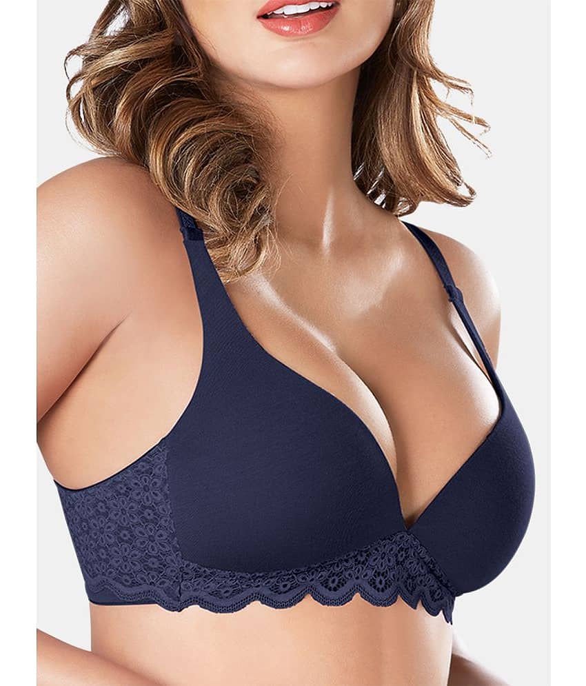 Sonari Modal Lightly Padded Women's Plunge Bra ( Navy Blue ) victorianblue view 2