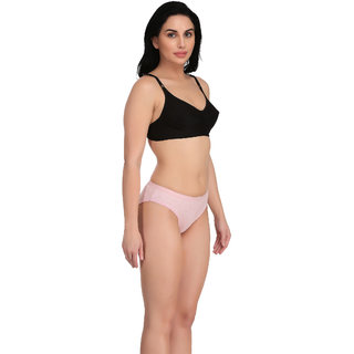 Empisto Branded Black,Pink Color Cotton Fabric Lingerie Set view 2