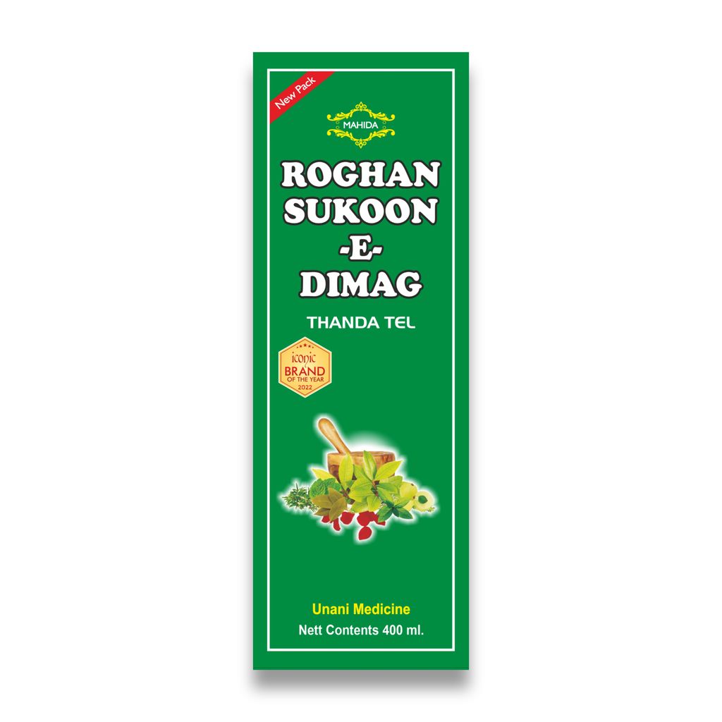 Mahida & Sons Roghan Sukoon-e-Dimaag Thanda Tel / Hair Cool Oil | Helps Relieve Headache | Provides Relief from Stress & Tension | Cooling & Soothing Formula
