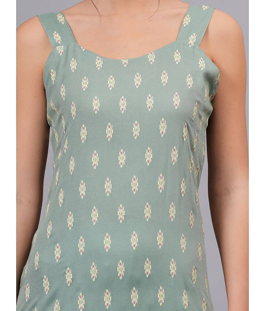 HIGHLIGHT FASHION EXPORT Rayon Printed Straight Women's Kurti - Grey ( Pack of 1 ) view 2