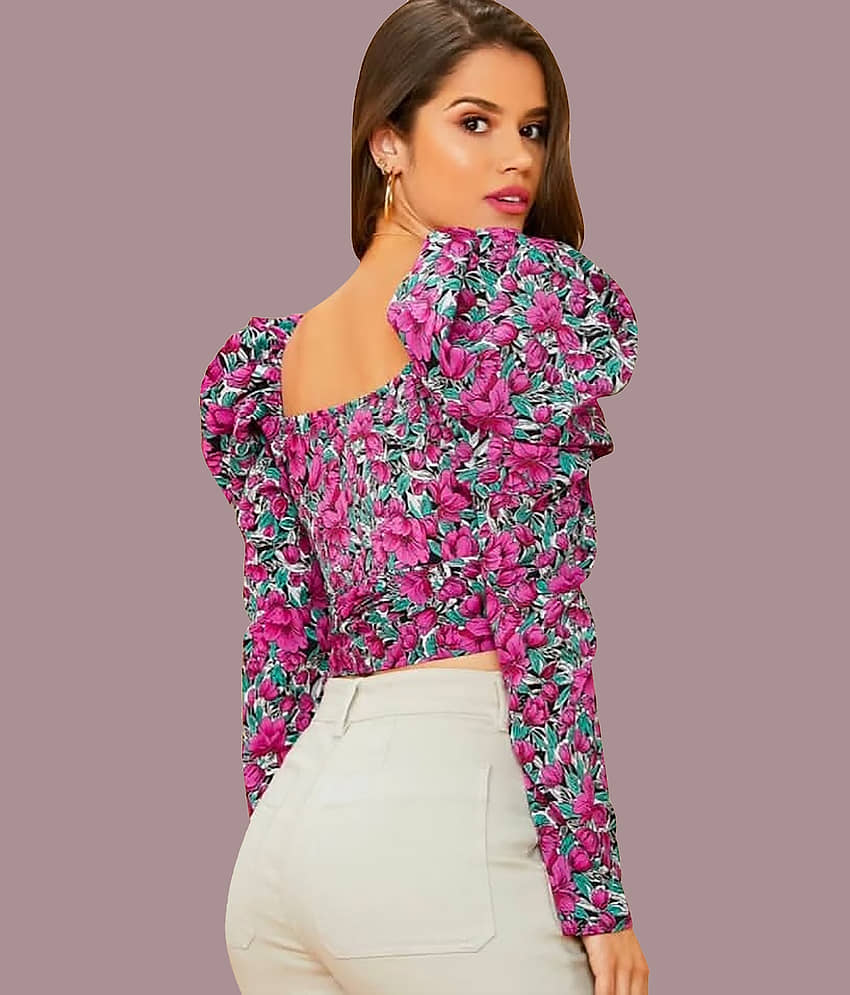 Dream Beauty Fashion Women's Polyester Crop Top ( Pink ) view 2