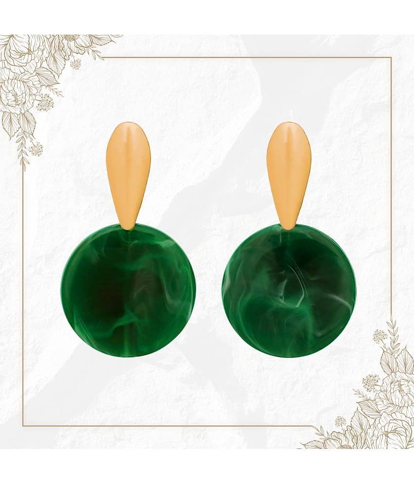 LUV FASHION Green Chandelier Earrings ( Pack of 1 ) view 2