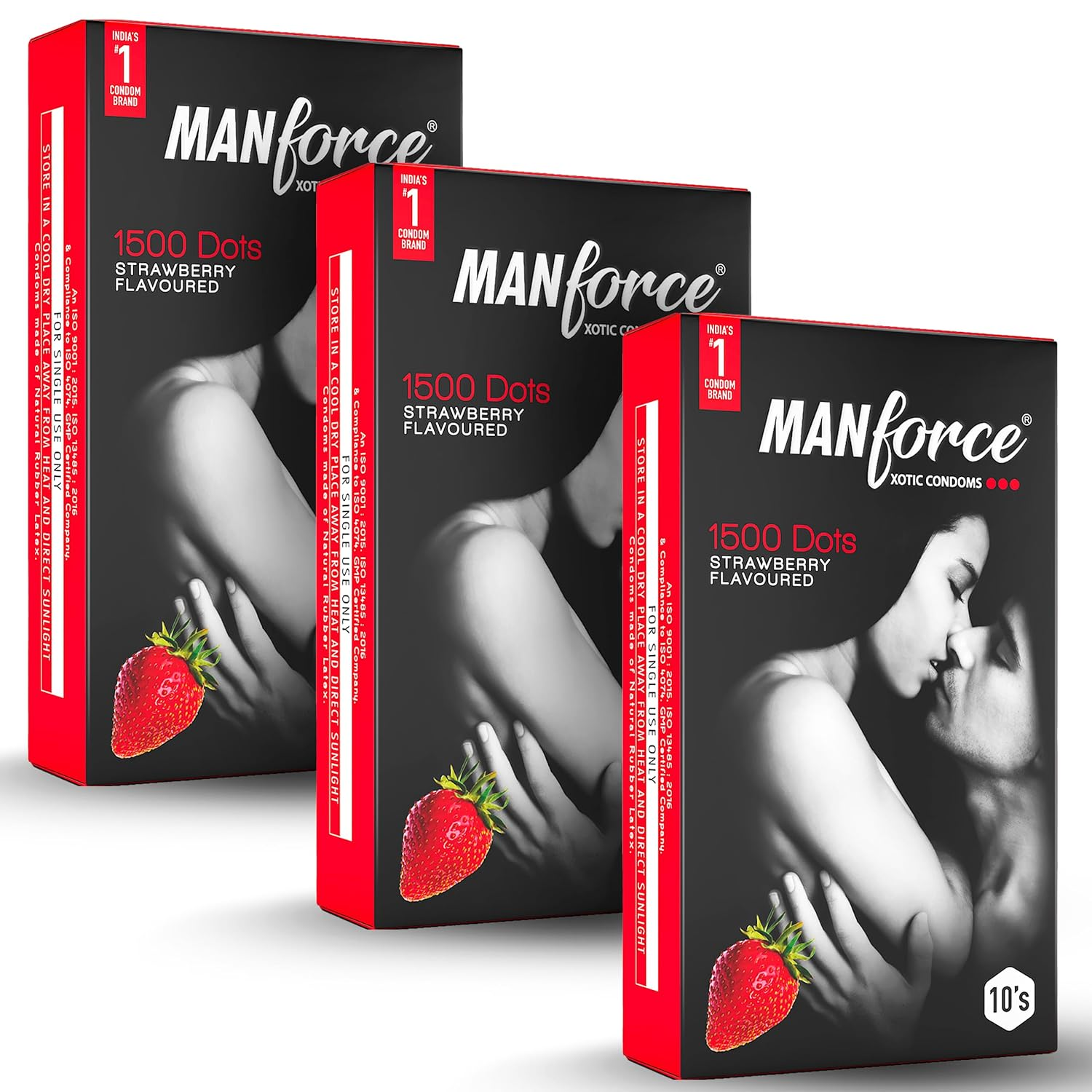 MANFORCE Strawberry ( Set of 3) Condom (Set of 3 30 Sheets) view 2