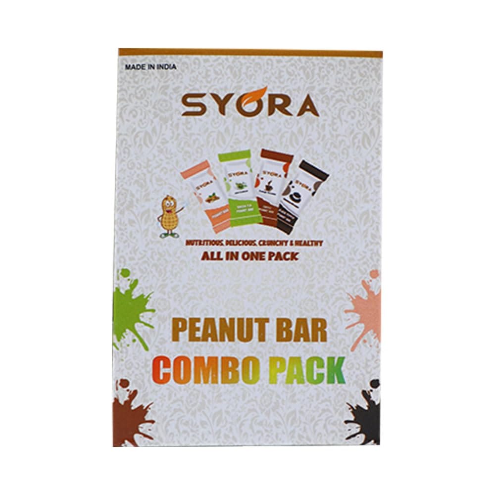 Syora Peanut Bar Combo Pack - Box (12 Pieces) | Energy Bar | Protein Bar | Nutrition Bar | Packed with Pepper, Green Tea, and Coffee Flavour view 2