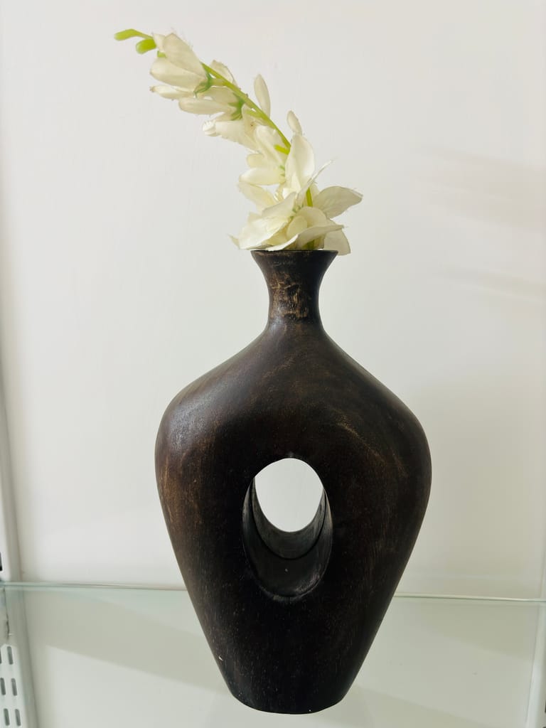 Beautiful mango wooden flower pot, flower vase, wooden candle holder