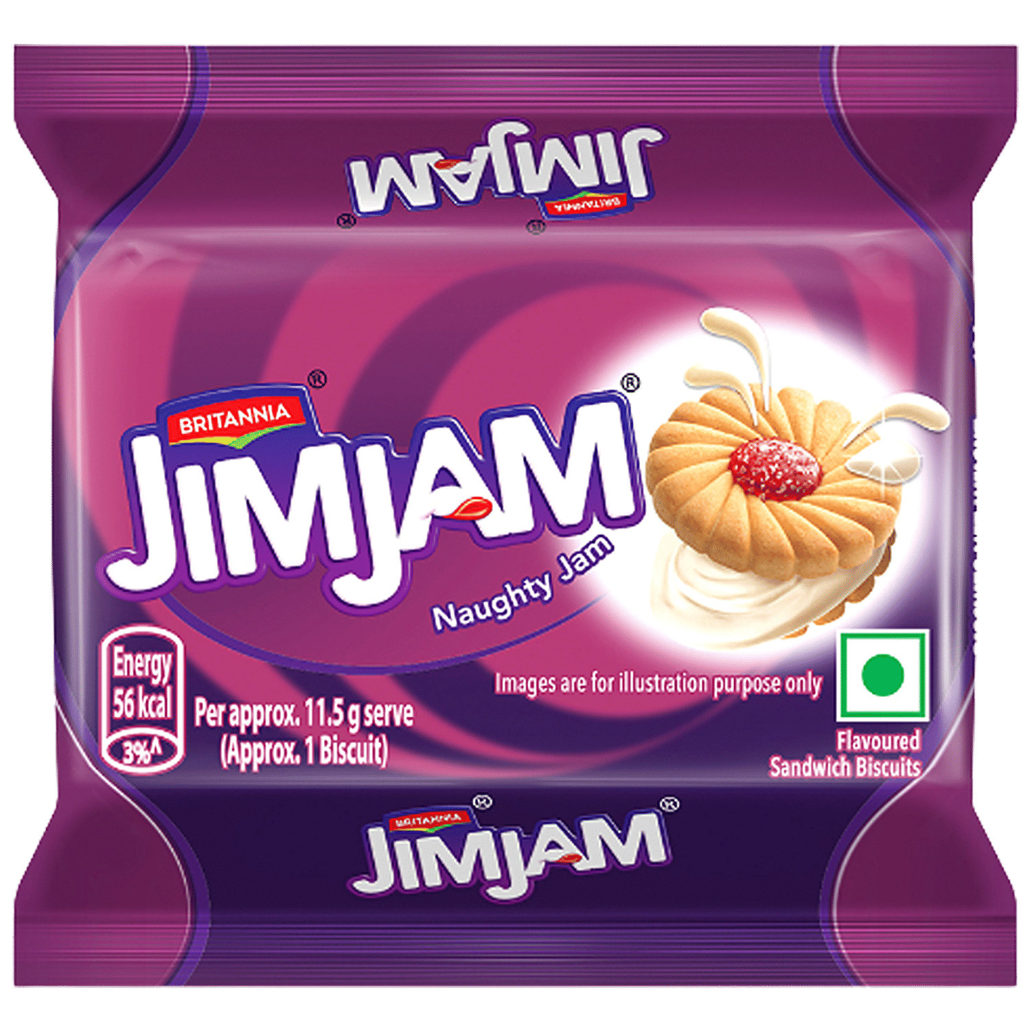 Britannia Jim Jam Cream Biscuit - Crunchy, Ready To Eat, 138 G view 2