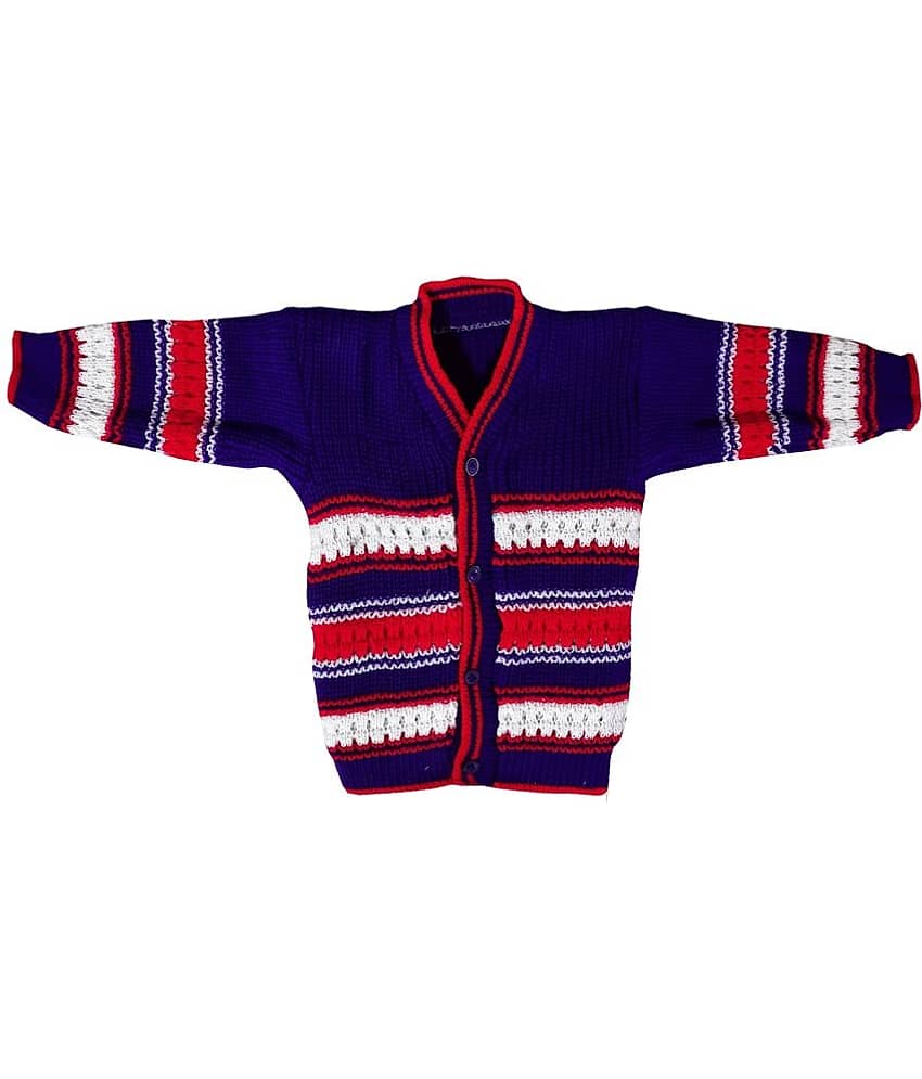 LITTLE PANDA Single Unisex for Baby Woollen Cardigans ( Blue ) view 2