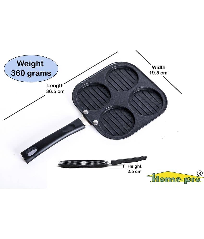 HomePro Uttapam Kadhai Lid Black Aluminium Non-Stick Cookware Sets ( Set of 3 ) view 2