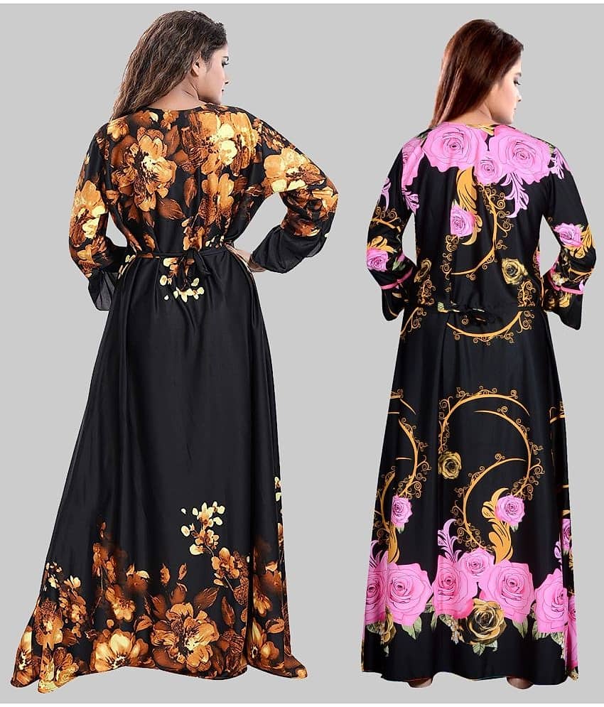 PURSA - Red Satin Women's Nightwear Nighty & Night Gowns ( Pack of 2 ) view 2
