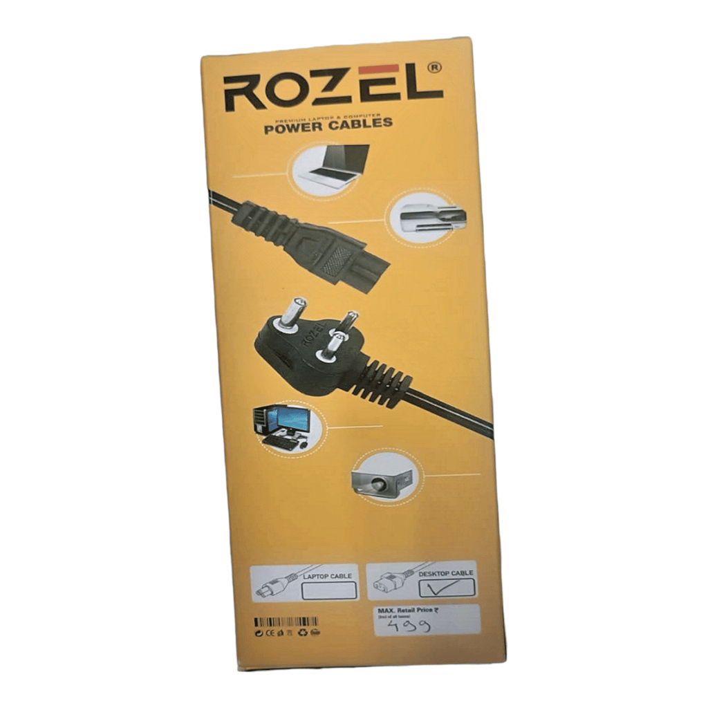 ROZEL 1.5M Durable Desktop Power Cord with 100% Copper Wires view 2