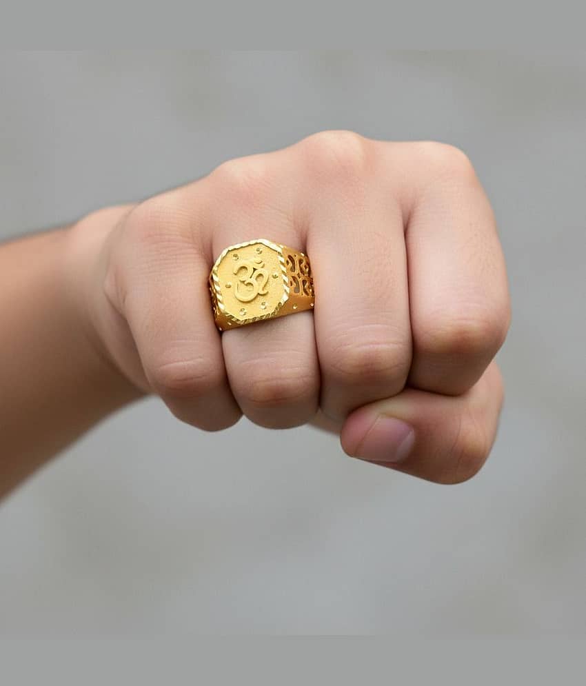 AKLINA Golden Multi Finger Rings ( Pack of 2 ) view 2