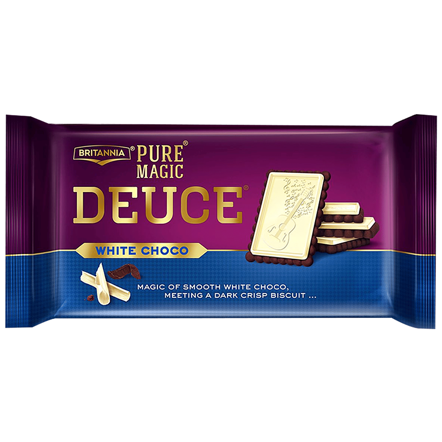 Britannia Pure Magic Deuce Biscuits - White Choco Filled, Rich Chocolate Taste, 60 G view 2
