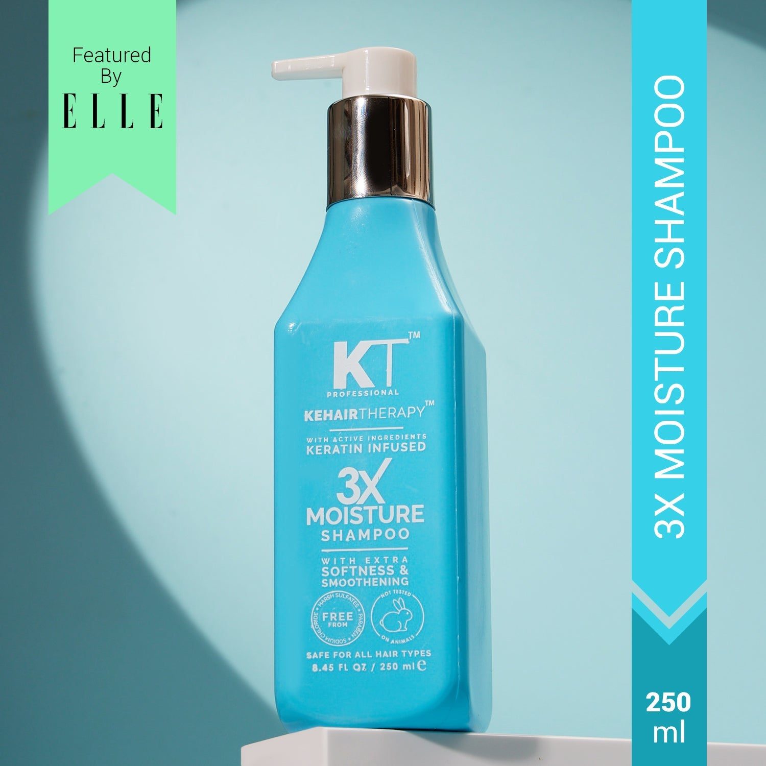 KT Professional 3X Moisture Shampoo, Hydrates & Smooths Dry Hair - 250ml