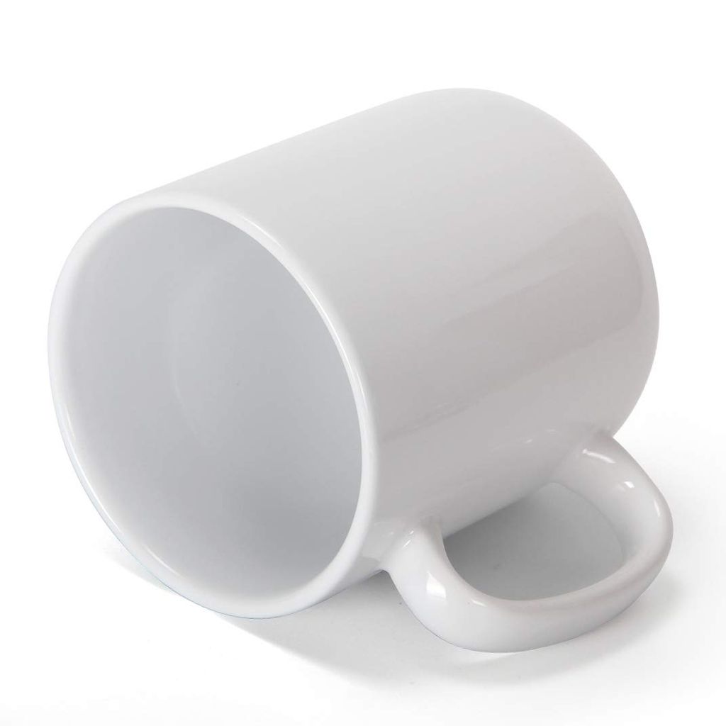 White Ceramic Mug with Handle view 2