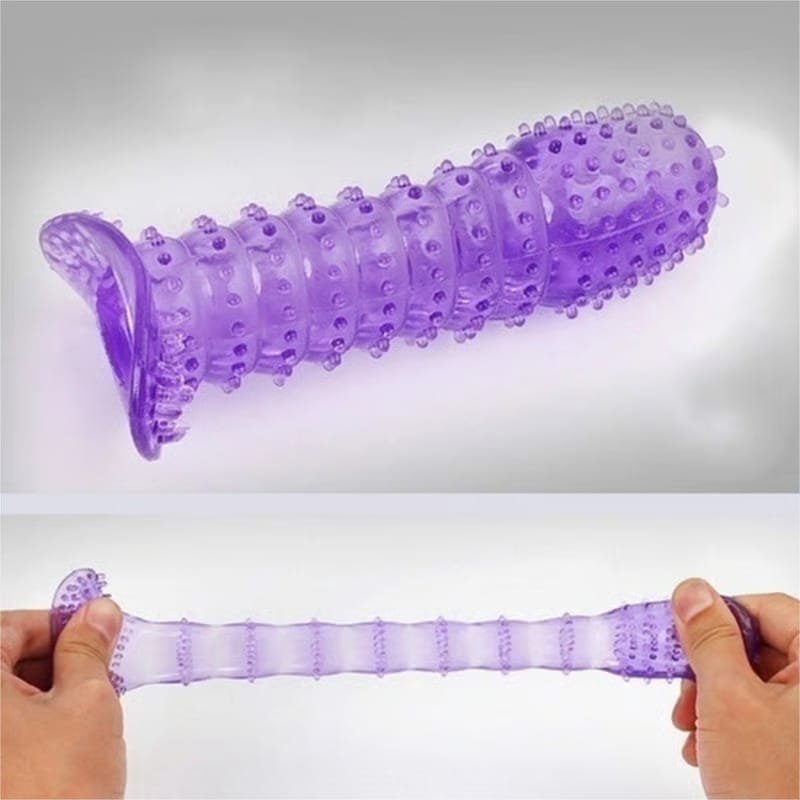 Nediozett Crystal Condom Banana Flavor For Long Last Action Silicone Reusable Condom Extra Dotted 5 inch (Pack of 1) view 2