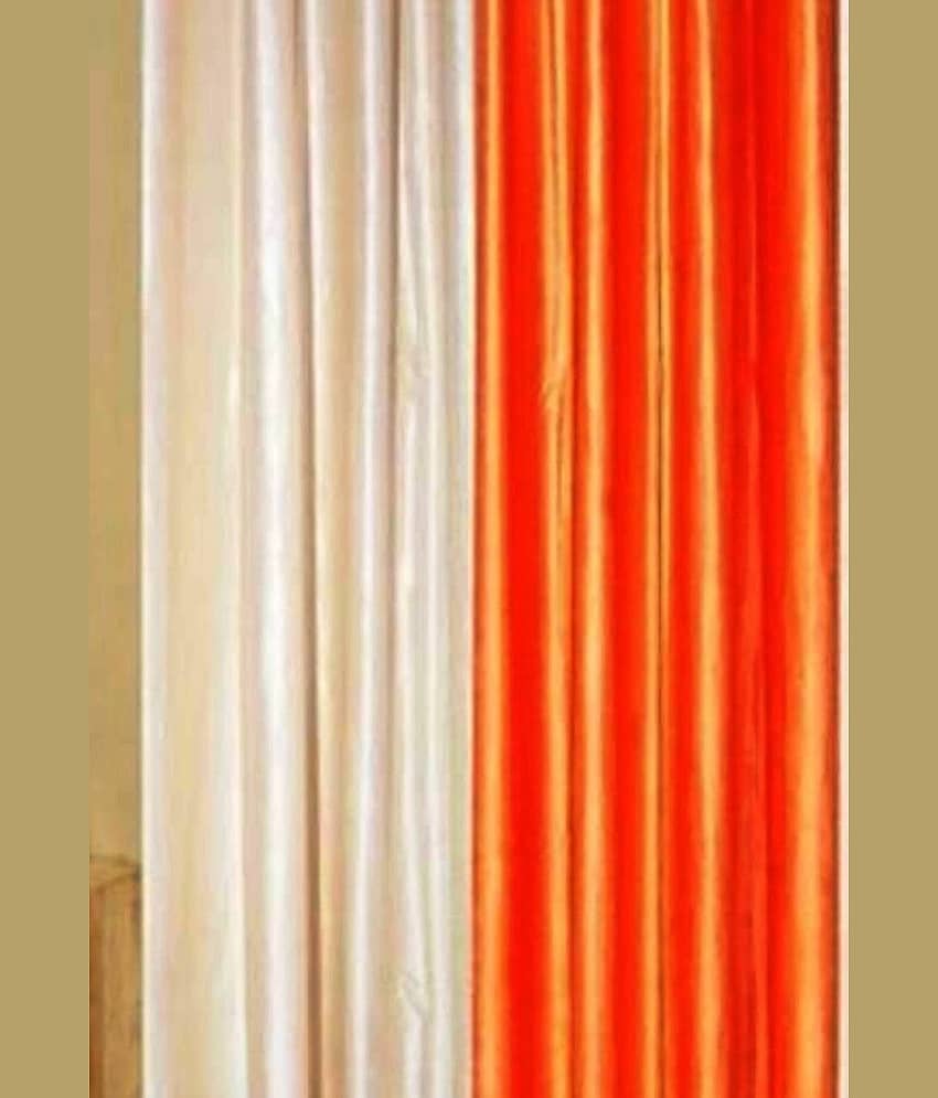 N2C Home Solid Semi-Transparent Eyelet Curtain 7 ft ( Pack of 3 ) - Multicolor view 2