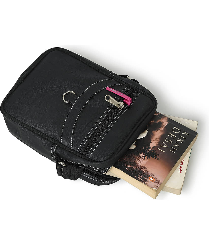 MATRICE - Black Solid Messenger Bag view 2