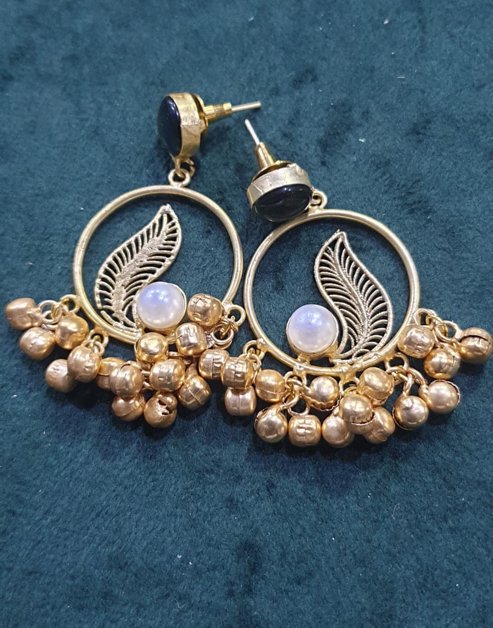 Silver Replica Jhumkas Brassbase with Handwork.. view 2