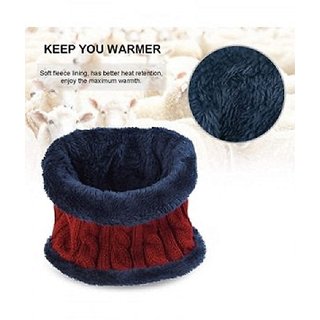 Winter Beanie Hat Scarf Set Warm Knit Hat Thick Fleece Lined Winter Cap Nec view 2