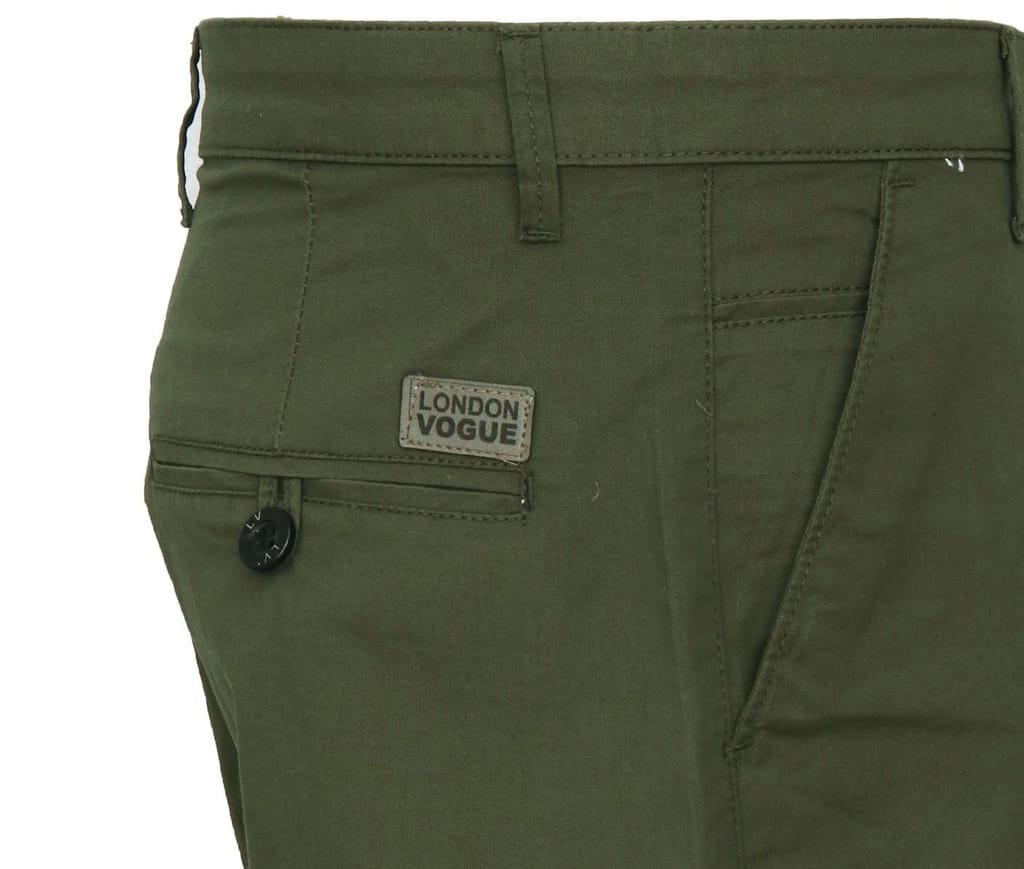 Cotton Green Solid Shorts view 2