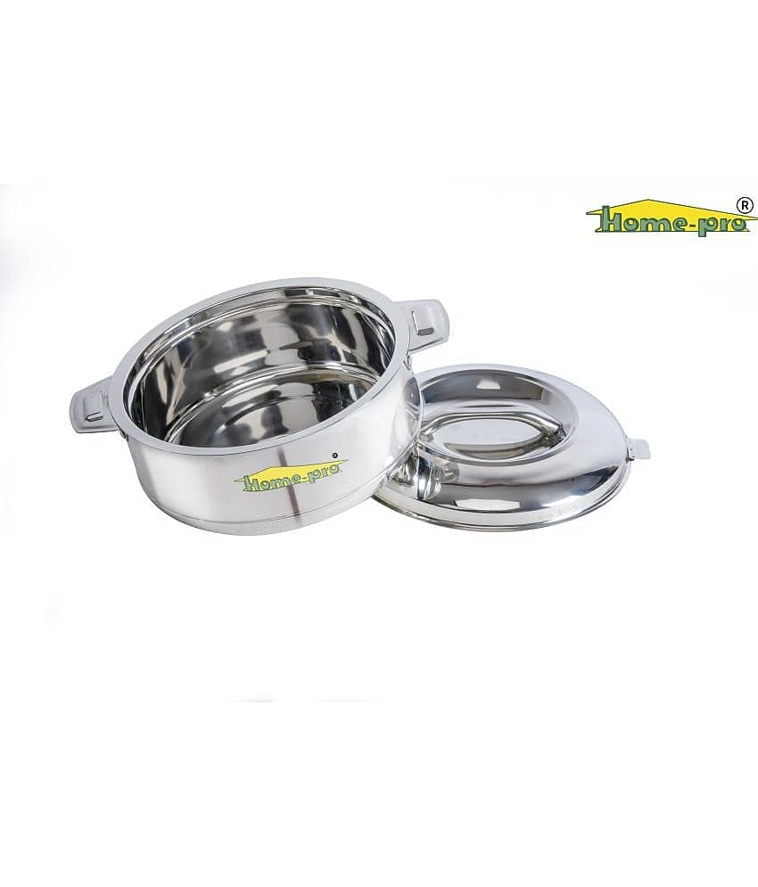 HomePro - Classy Insulated SS Casserole Silver Steel Serve Casserole ( Set of 1 , 2500 mL ) view 2