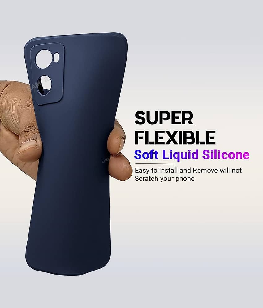 ZAMN - Blue Silicon Plain Cases Compatible For Realme Narzo 50 5G ( Pack of 1 ) view 2