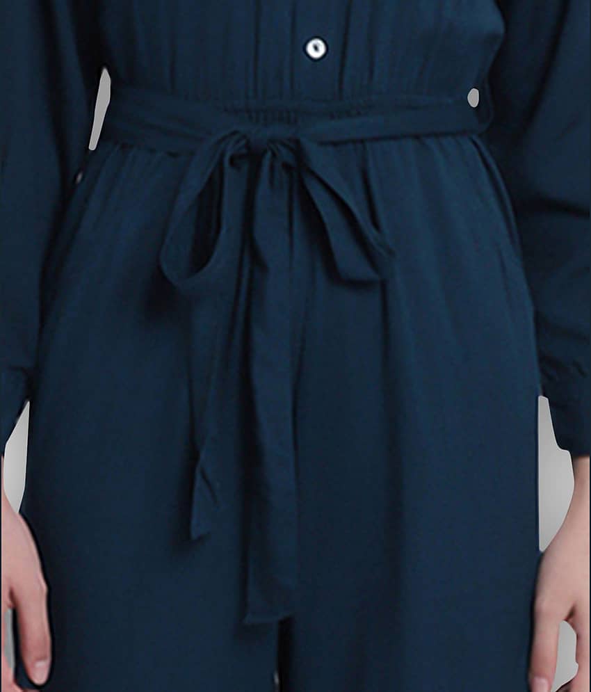 The Dry State - Navy Blue Rayon Regular Fit Women's Jumpsuit ( Pack of 1 ) view 2