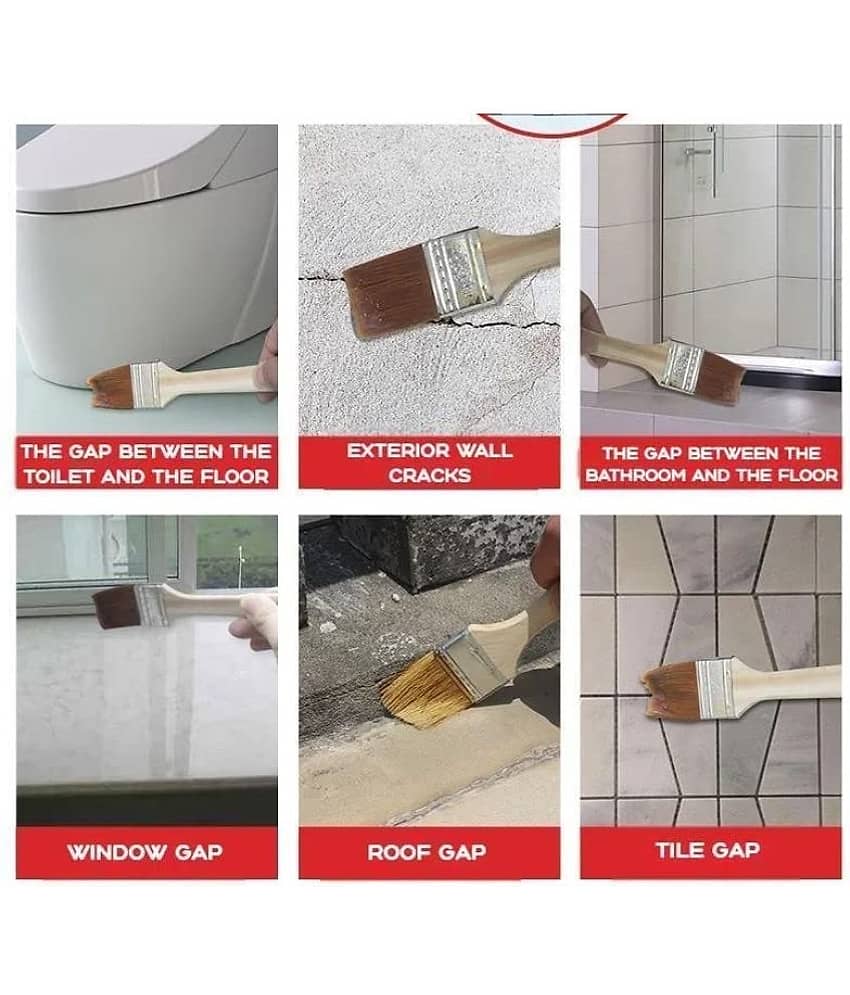 Crack Seal Glue 300gm with Brush Transparent Waterproof Glue for Roof Leakage Crack Seal Agent Roof Water Leakage Solution Water Proof Glue Transparent Glue Waterproofing for Pipe Wall Tiles view 2