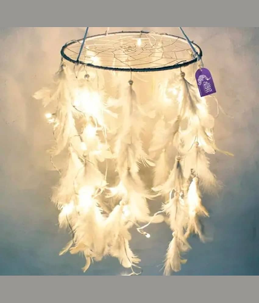 DHRUVTAR STORE White Feather Dream Catcher - Pack of 1 ( 55 X 10 cms ) view 2