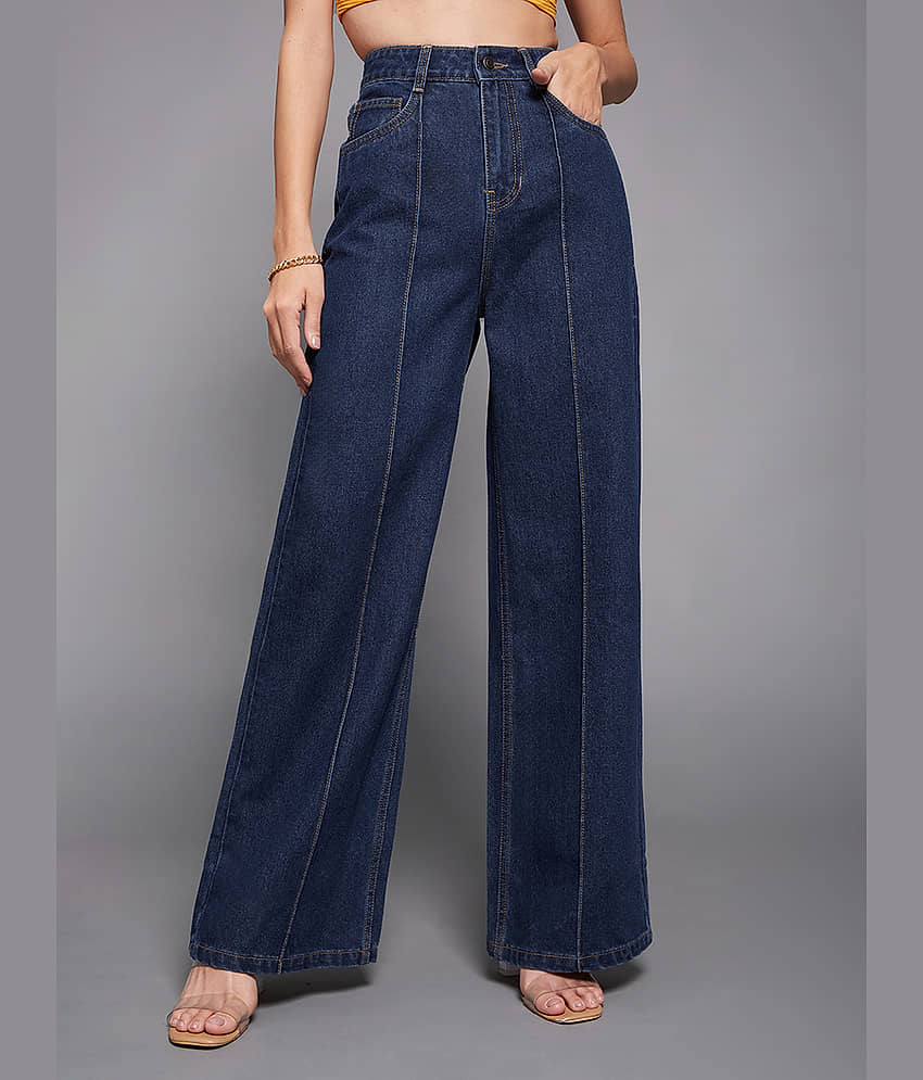 Miss Chase Women's Wide Leg High-Rise Jeans ( Blue ) view 2