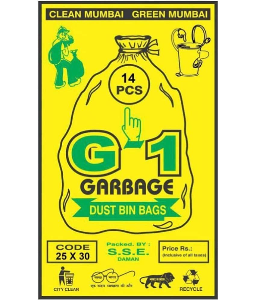 G 1 Large 42 pcs - 25X30 Black Disposable Garbage Trash Waste Dustbin Bags of 63cm x 76cm view 2