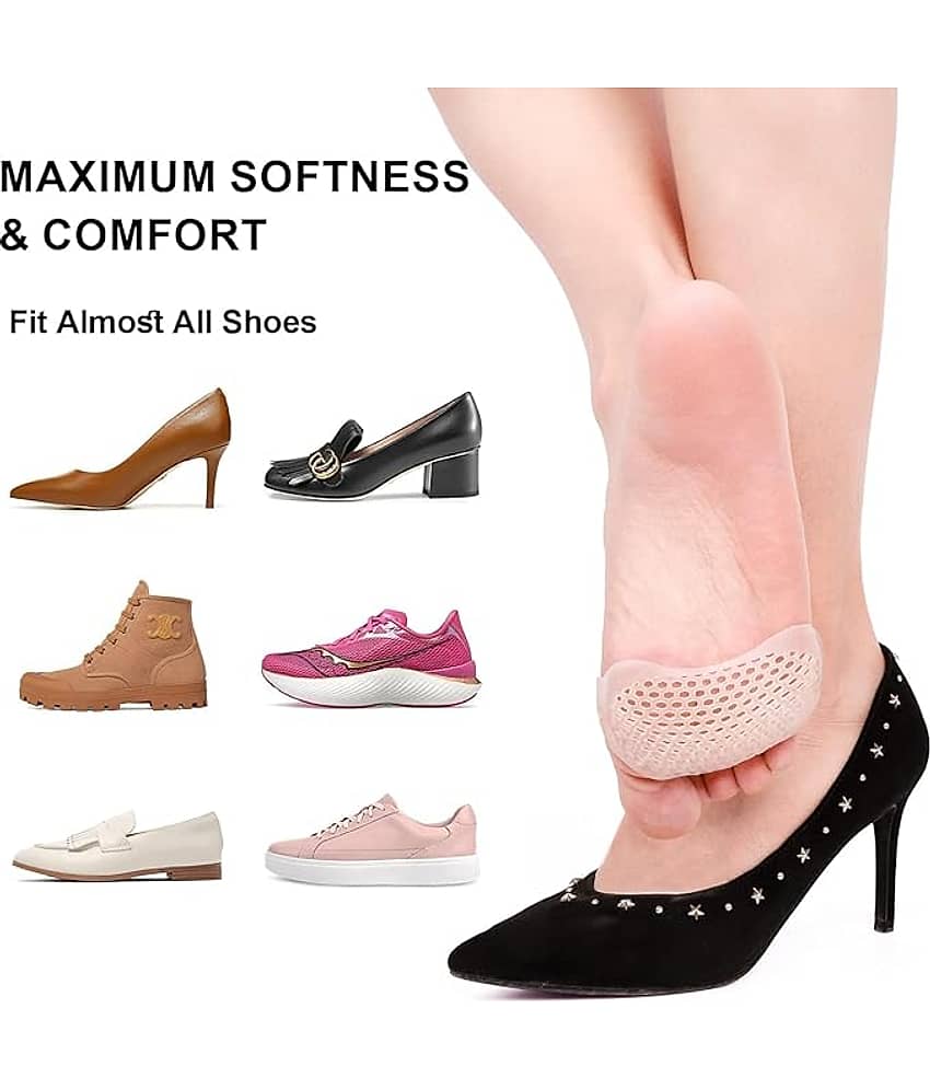Multi DealSilicone Gel Half Toe Sleeve Anti-Skid Forefoot Soft Pads for Pain Relief heel front socks (1 pair) view 2