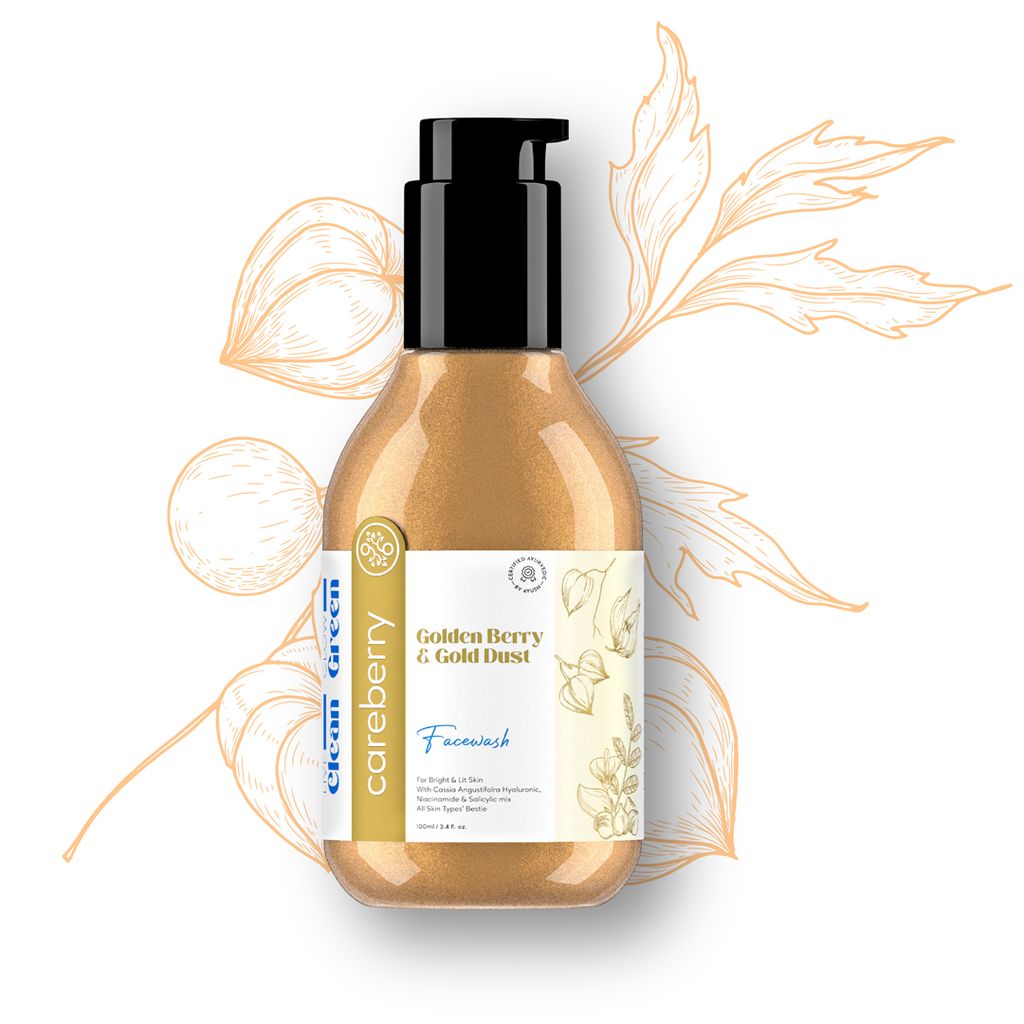Careberry Golden Berry & Gold Dust Face Wash, For Bright & Lit Skin, Ayush Certified Ayurvedic, Paraben & Sulphate Free, Gulten & GMO Free, 100ml view 2