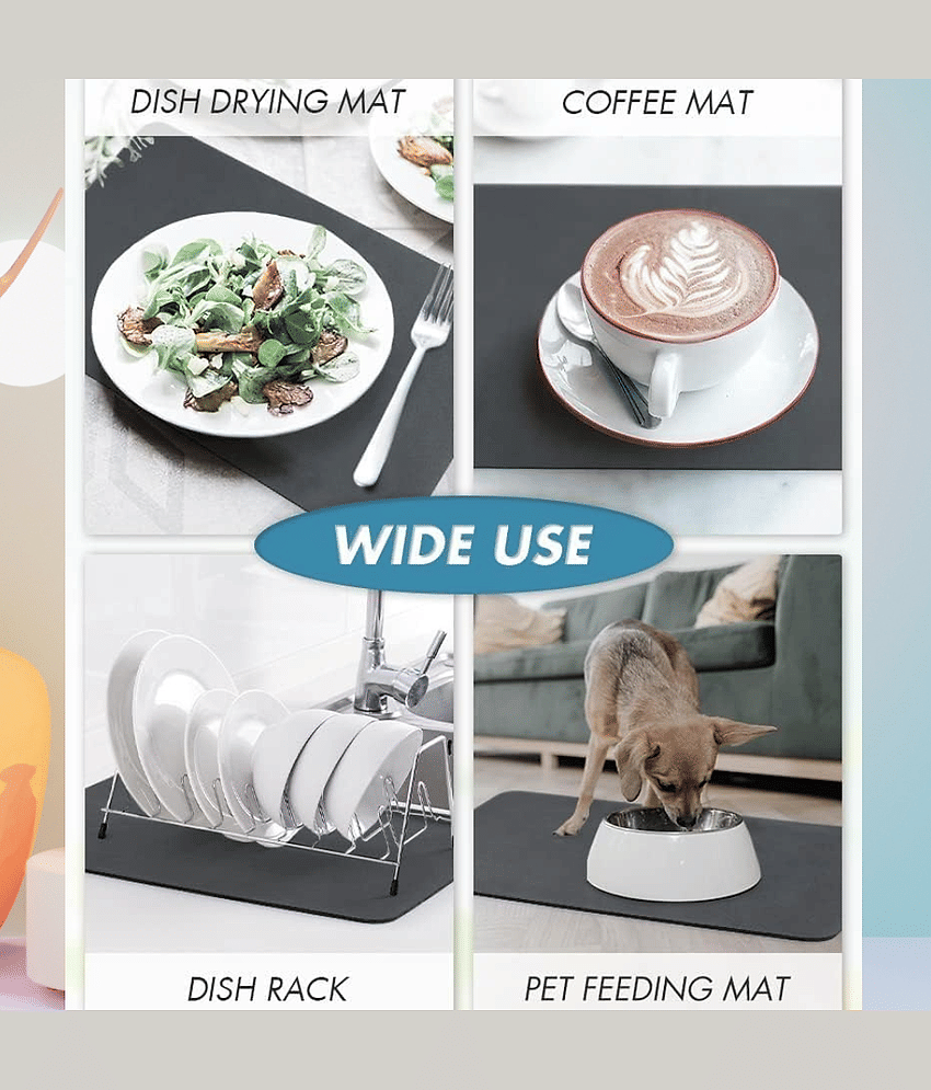SKYVILLA™ DryMax Waterproof Dish Mat Countertop Protector Mat For Kitchen Drying Mat And Utensils Drying mat (40 x 60 cm) view 2