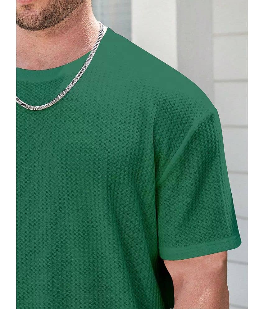 fashion and youth Pack of 1 Cotton Blend Oversized Fit Men's T-Shirt ( Light Green ) view 2