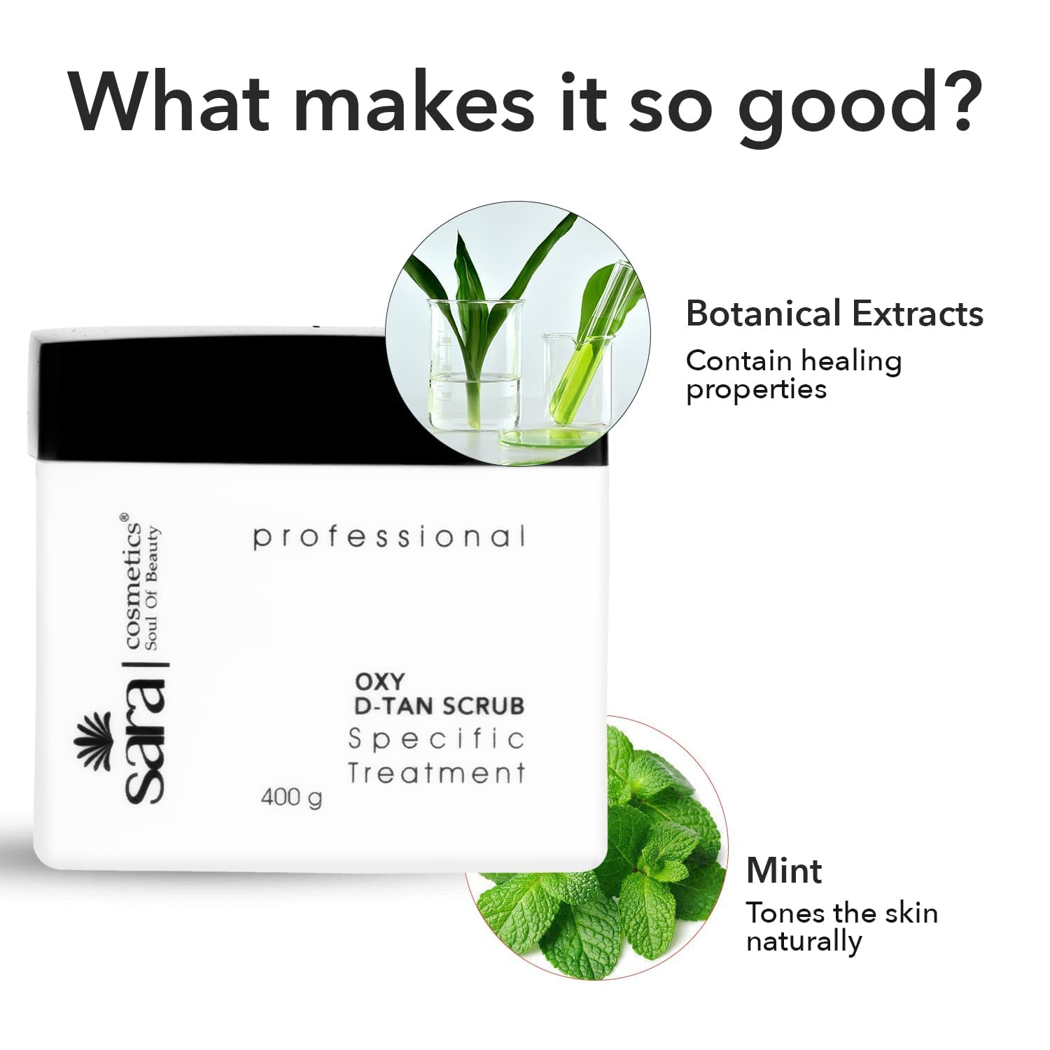 SARA Professional Oxy D-TAN® Scrub For Exfoliation & Radiant Skin | Suitable For All Skin Types, 400g view 2