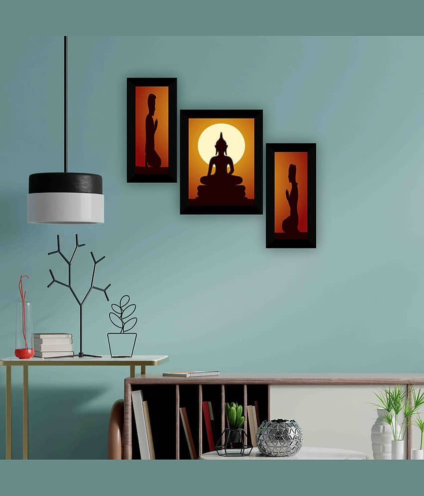 Saf Lord Gautam Buddha Ji Religious Wall Hanging Painting With Frame view 2